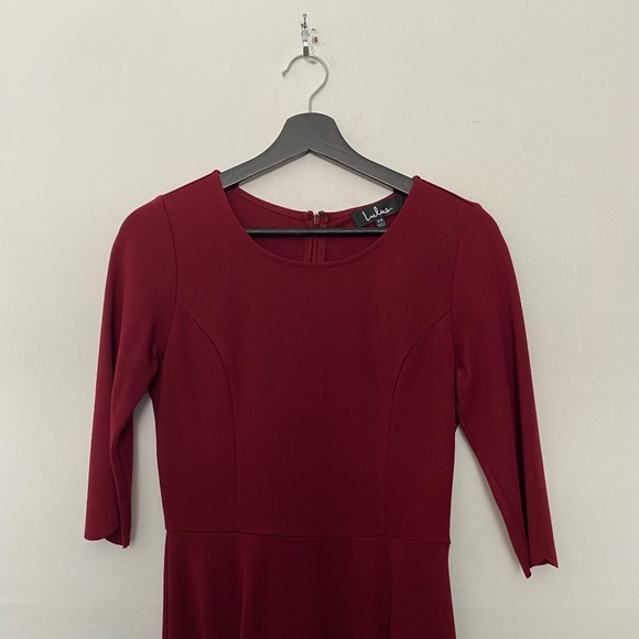 Lulus Cumulonimbus Clouds Magenta Half Sleeve Skater Mini Dress - Picture 2 of 3